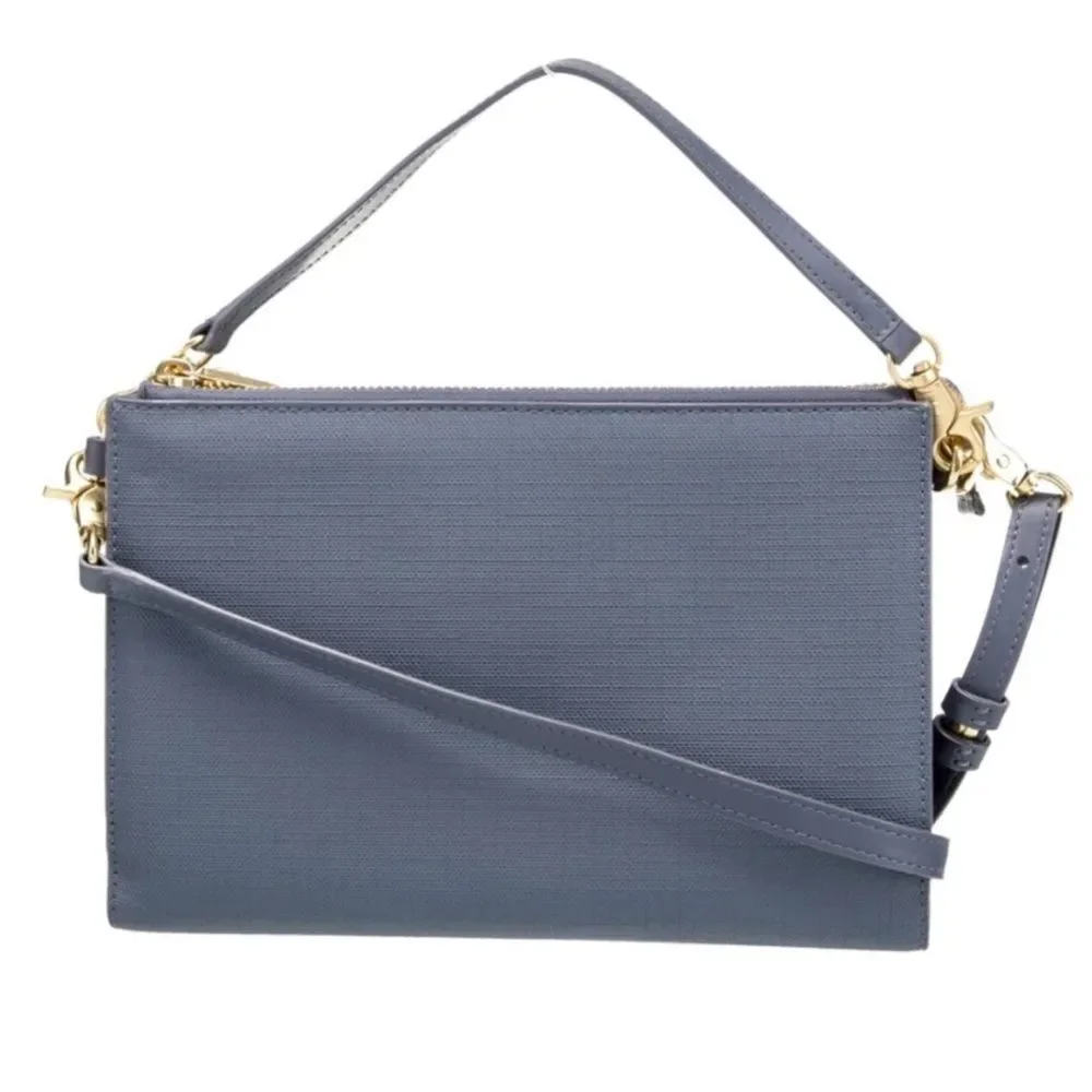 Dagne Dover Essentials Clutch Wallet Shoulder Bag in Ash Blue NWOT